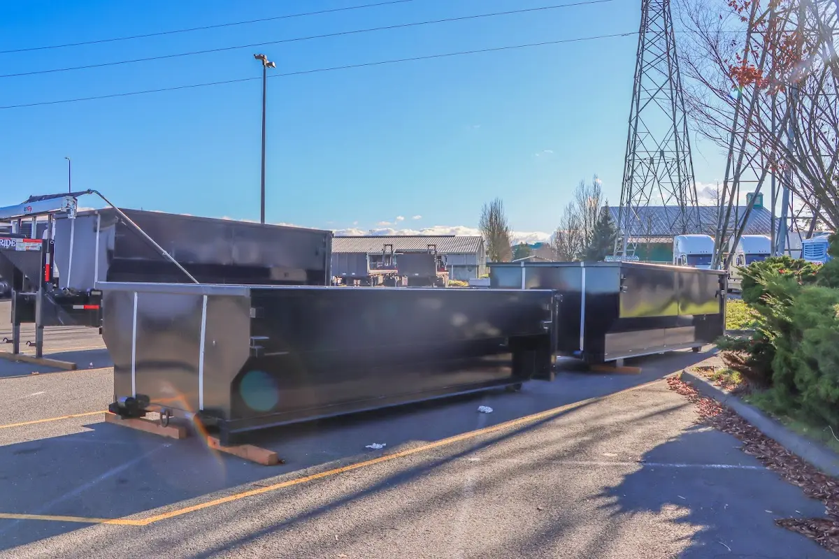 Roll-off dumpster ready for waste disposal at job site for 6 Yard Dumpster Rental in Wawayanda